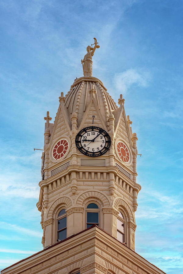 Edgar County Courthouse Clock Tower - Paris, IL Photograph by Susan Rissi Tregoning