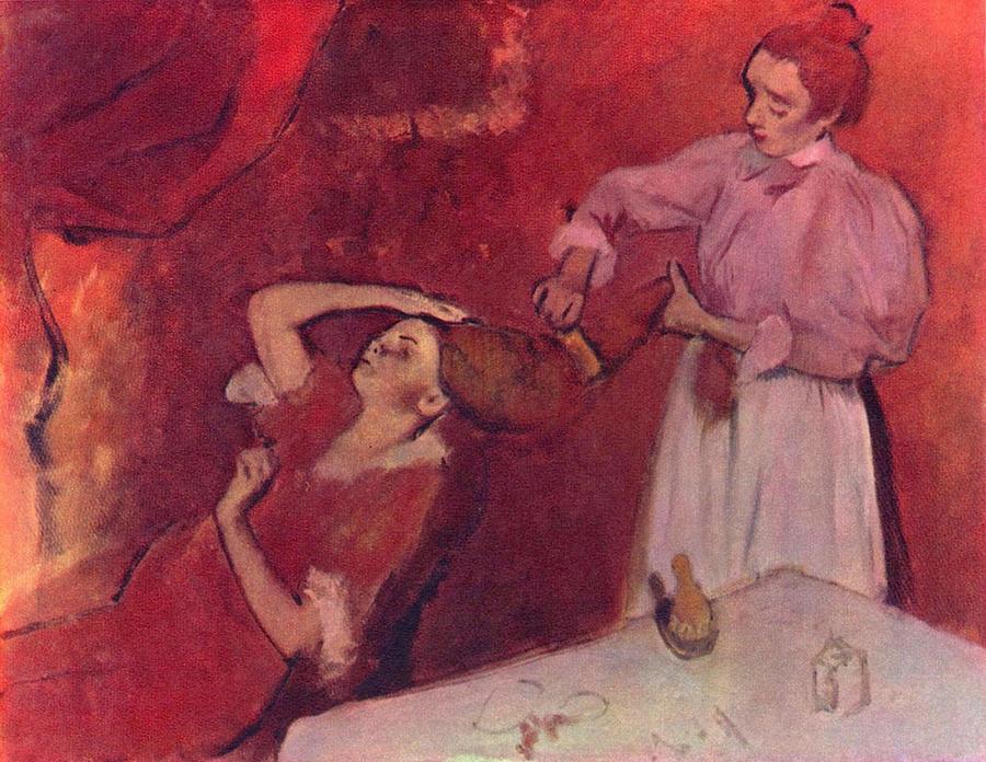 Edgar Degas - Combing the Hair 'La Coiffure' Painting by Les Classics ...