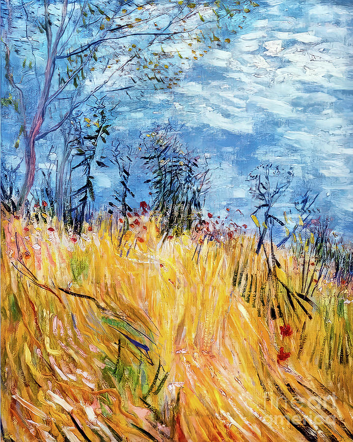 Edge of a Wheatfield With Poppies by Vincent Van Gogh 1887 Painting by Vincent Van Gogh