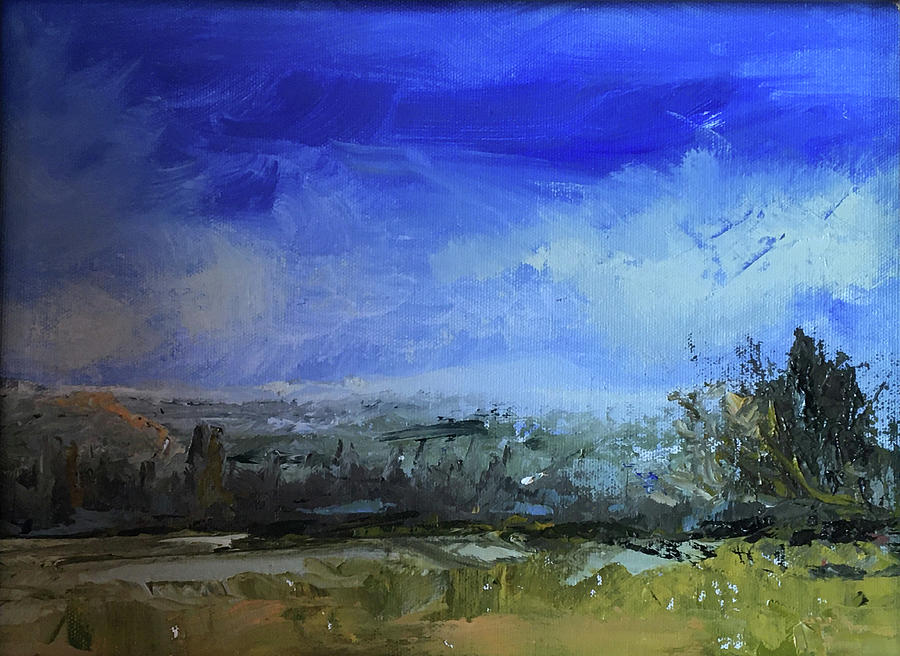 Edge of Blue Painting by Glory Ann Penington