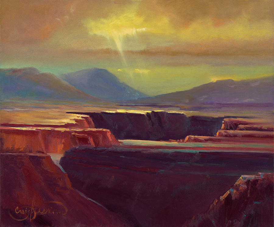 Canyon Painting - Edge of Light by Craig Freeman Canyon Painting - Edge of Light by Craig Freeman