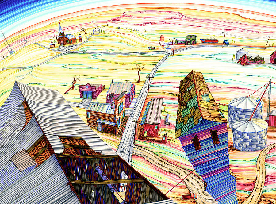 Edge of Town I  Drawing by Scott Kirby