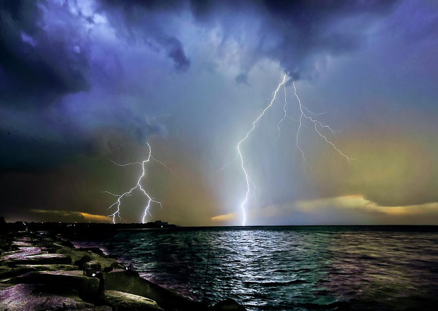 Edgewater Lightning Photograph by James McClintock