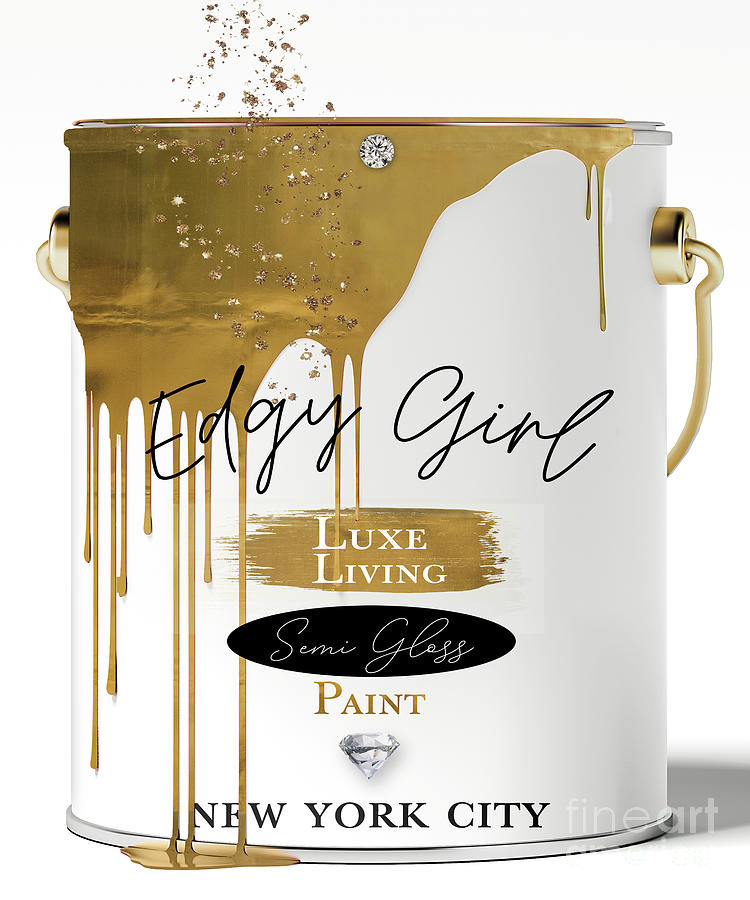 Edgy Girl Gold Fashion Paint Painting by Mindy Sommers