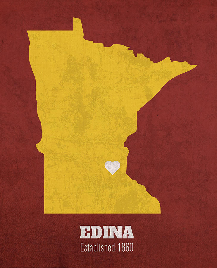 Edina Minnesota City Map Founded 1860 University of Minnesota Color ...