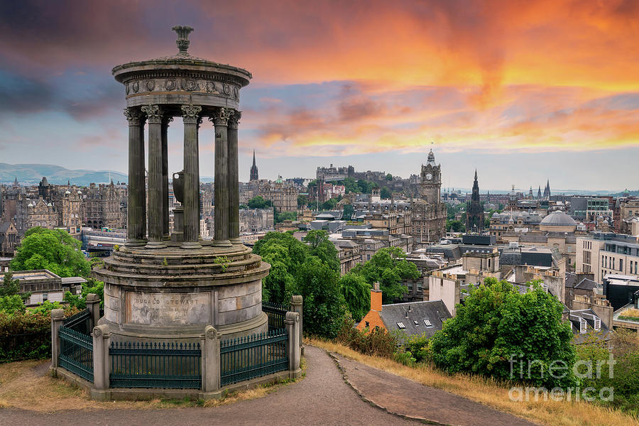 Sunset Photograph - Edinburgh at sunset by Delphimages Photo Creations