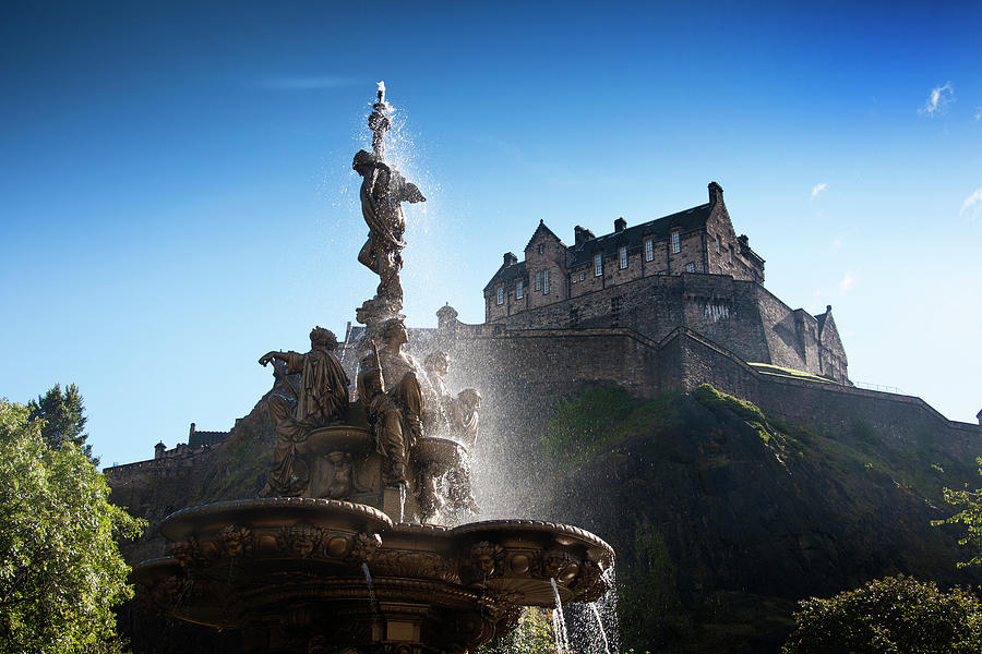 Edinburgh Castle and Ross Fountain Photograph by Vivacity Art - Fine ...