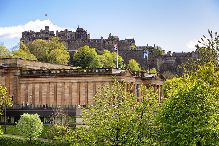 Edinburgh Castle and Scottish National Gallery Photograph by Theasis