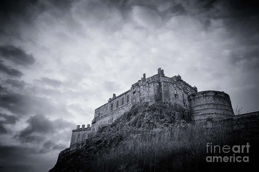 Edinburgh Castle Black and White Photograph by Lynn Bolt