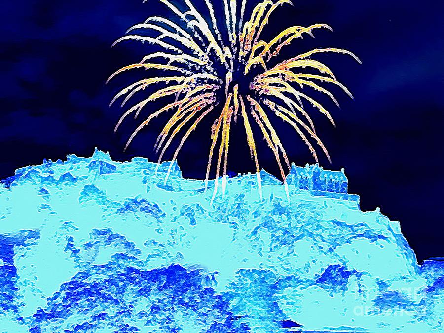 Edinburgh Castle Christmas Fireworks 010 Digital Art