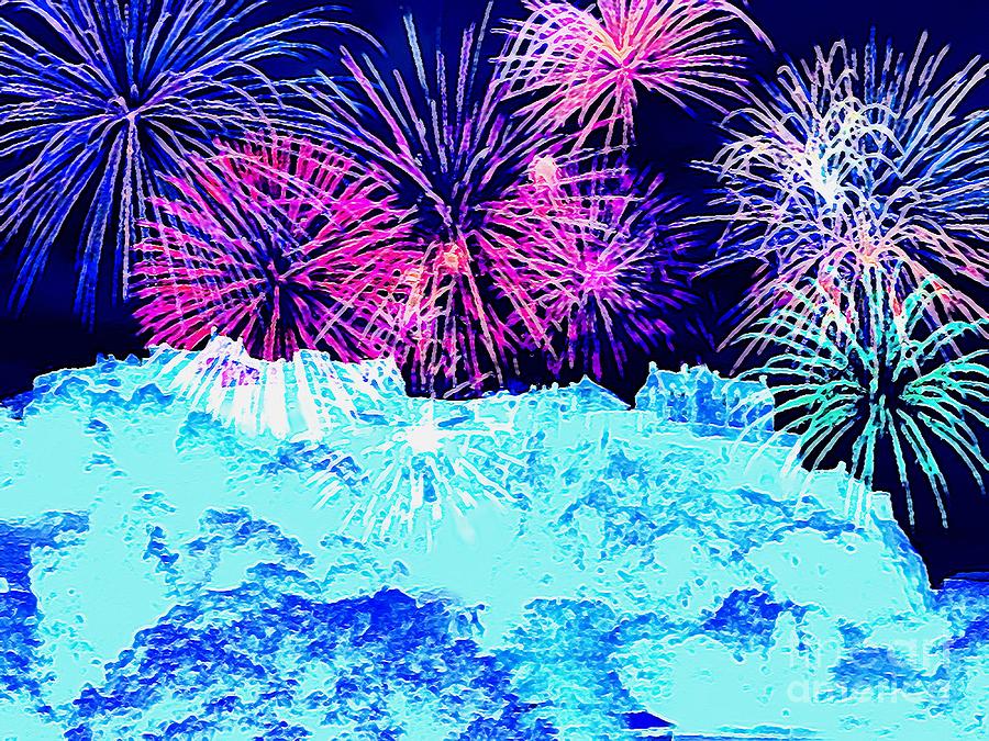 Edinburgh Castle Christmas Fireworks 012 Digital Art
