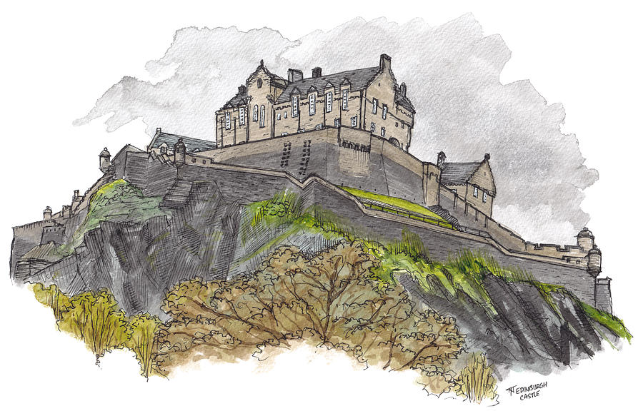 Edinburgh Castle Painting by Tom Napper