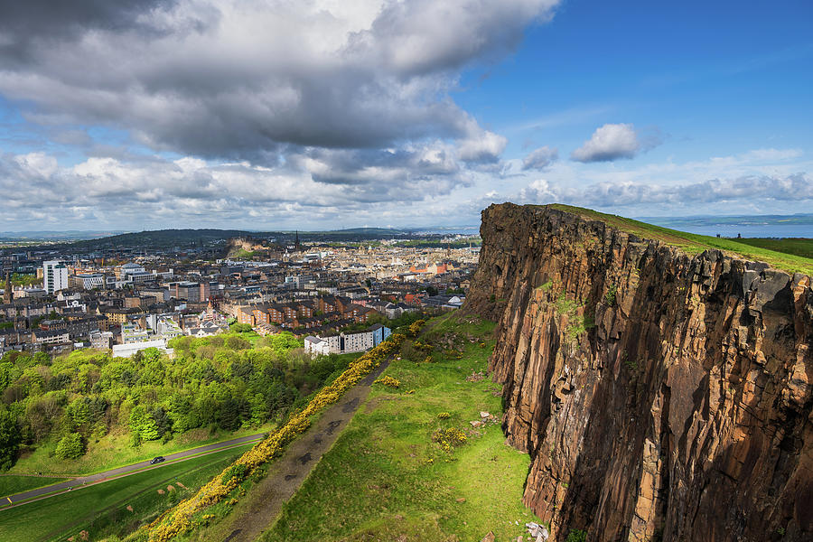 Edinburgh City From Holyrood Park In Scotland Photograph by Artur Bogacki