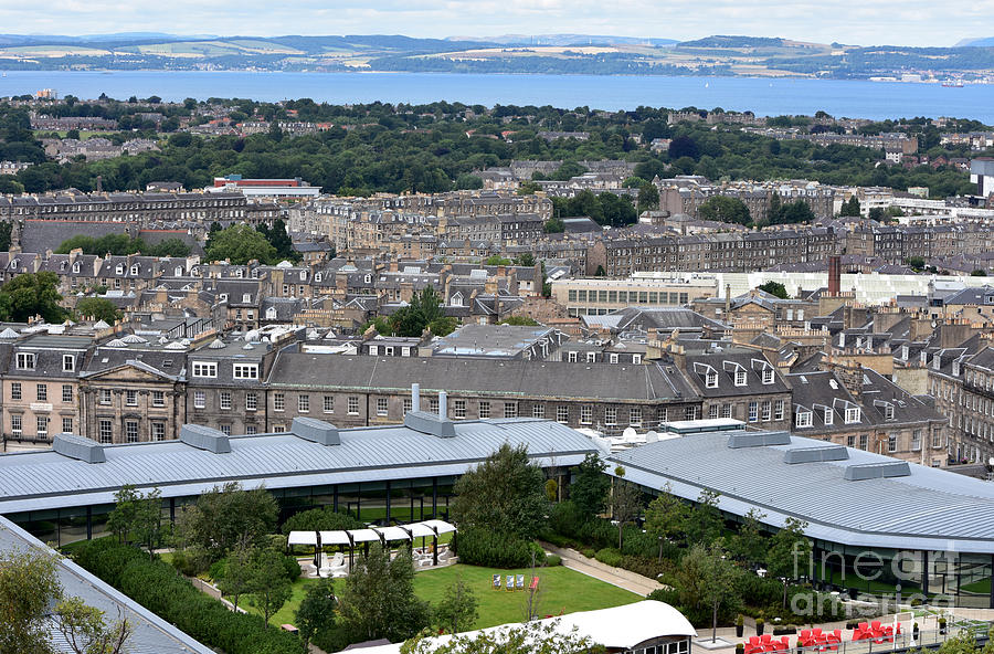 Edinburgh City View, Calton Hill to Firth of Forth Photograph by Yvonne Johnstone