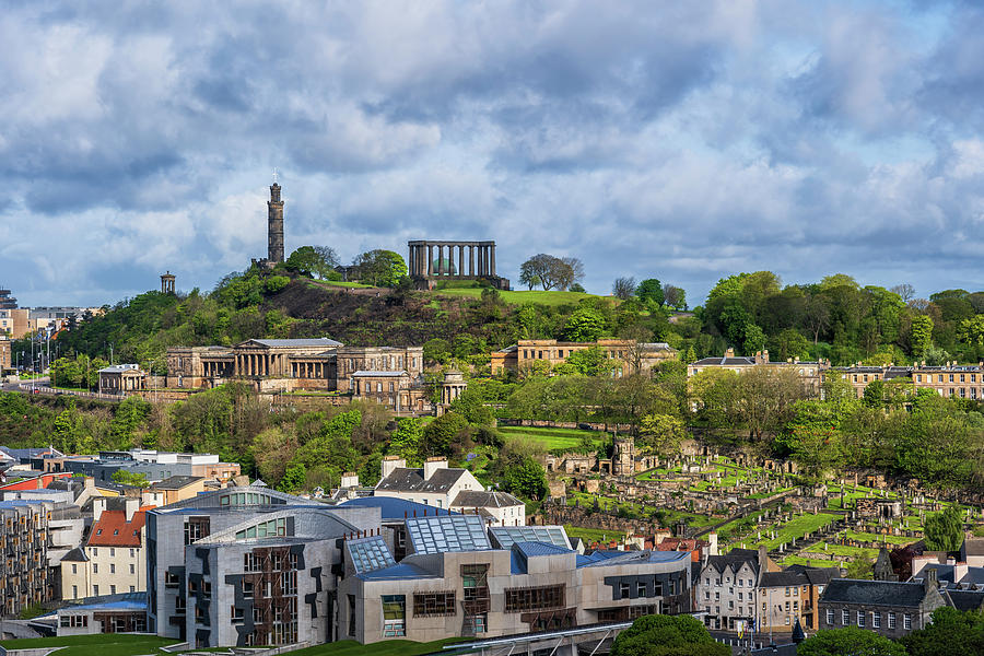 Edinburgh Cityscape With Calton Hill Photograph by Artur Bogacki