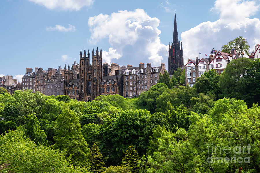 Edinburgh Old Town and. Princes Street Gardens Photograph by Bob Phillips