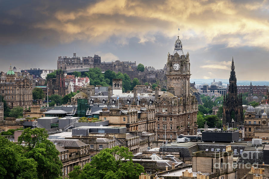 Castle Photograph - Edinburgh skyline, Scotland by Delphimages Photo Creations