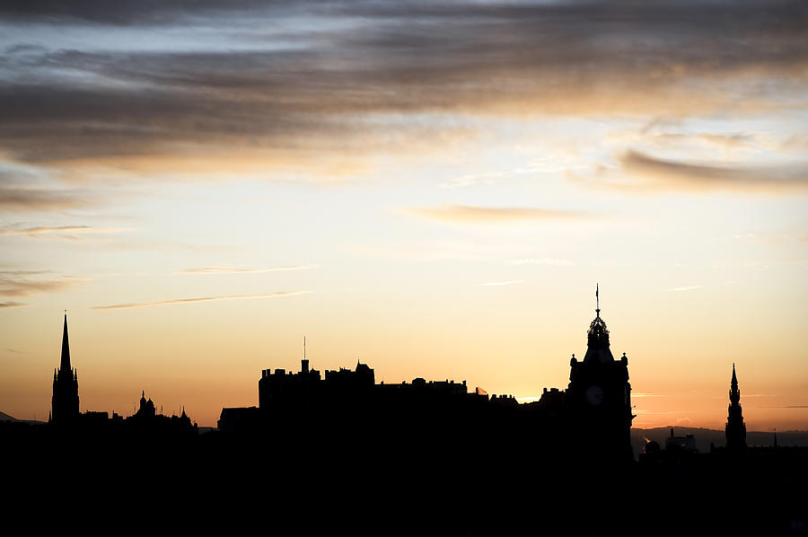 Edinburgh Skyline Silhouette Photograph by Georgeclerk