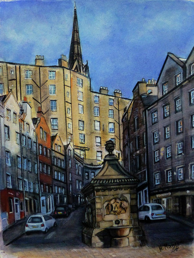 Edinburgh, Victoria Street Painting by Henrieta Maneva