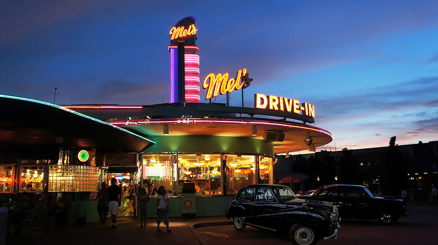 Edit Challenge 28b Drive-In Diner Digital Art by Brian Wallace