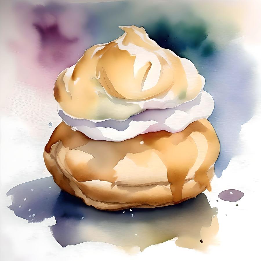  Edit National Cream Puff Day A - January 2  Painting by Olde Time Mercantile