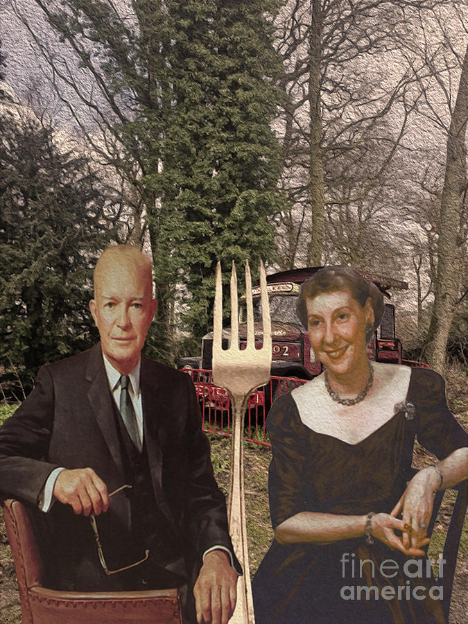 Edit This 70 American Gothic with the Eisenhowers Photograph by Nina Silver
