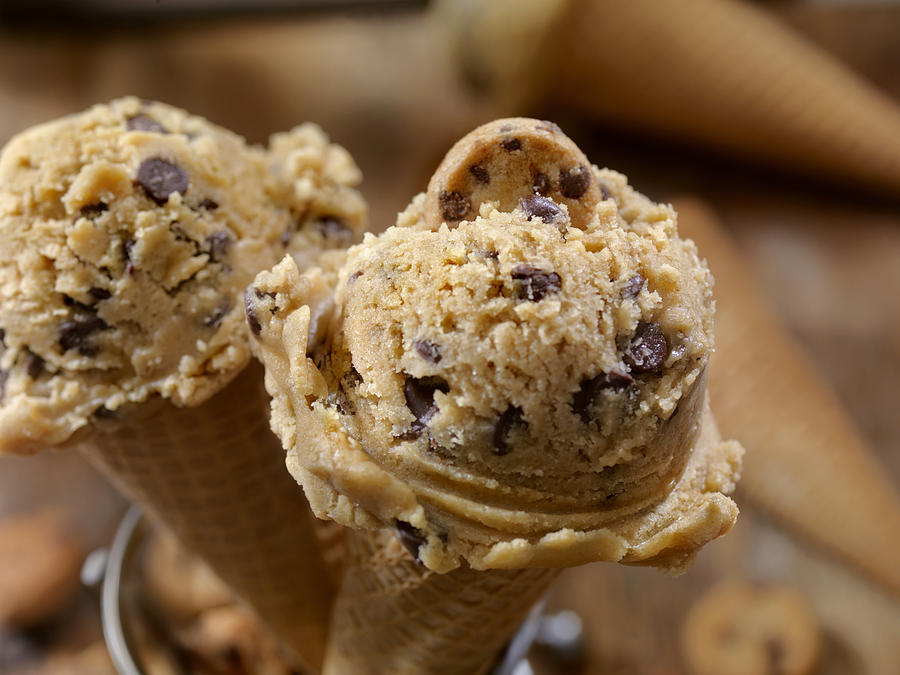 Editable Chocolate Chip Cookie Dough Cone Photograph by LauriPatterson
