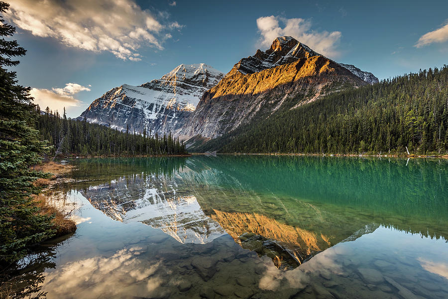 Edith Cavell Mountain Reflection In Jasper National Park Photograph