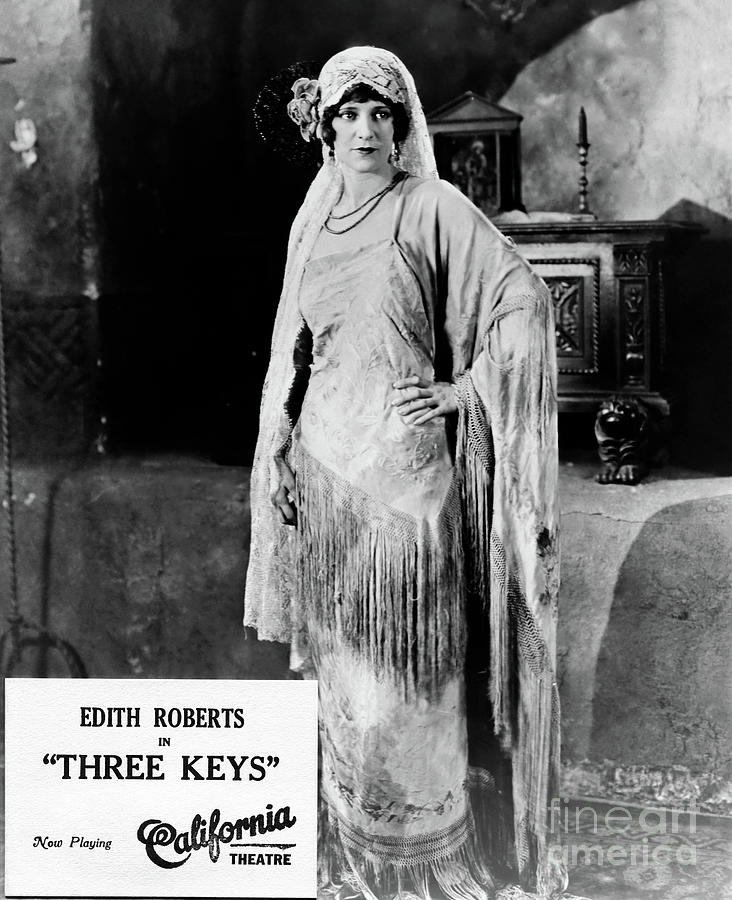 Edith Roberts Photograph - Edith Roberts Three Keys 1925 by Sad Hill - Bizarre Los Angeles Archive