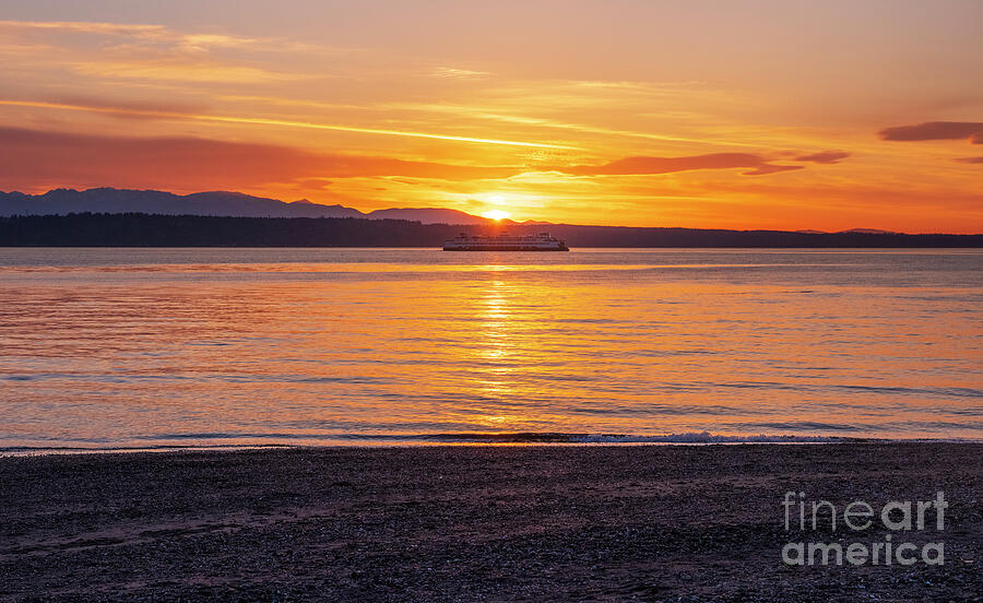 Edmonds Marina Beach Park Sunset Photograph by Mike Reid | Pixels