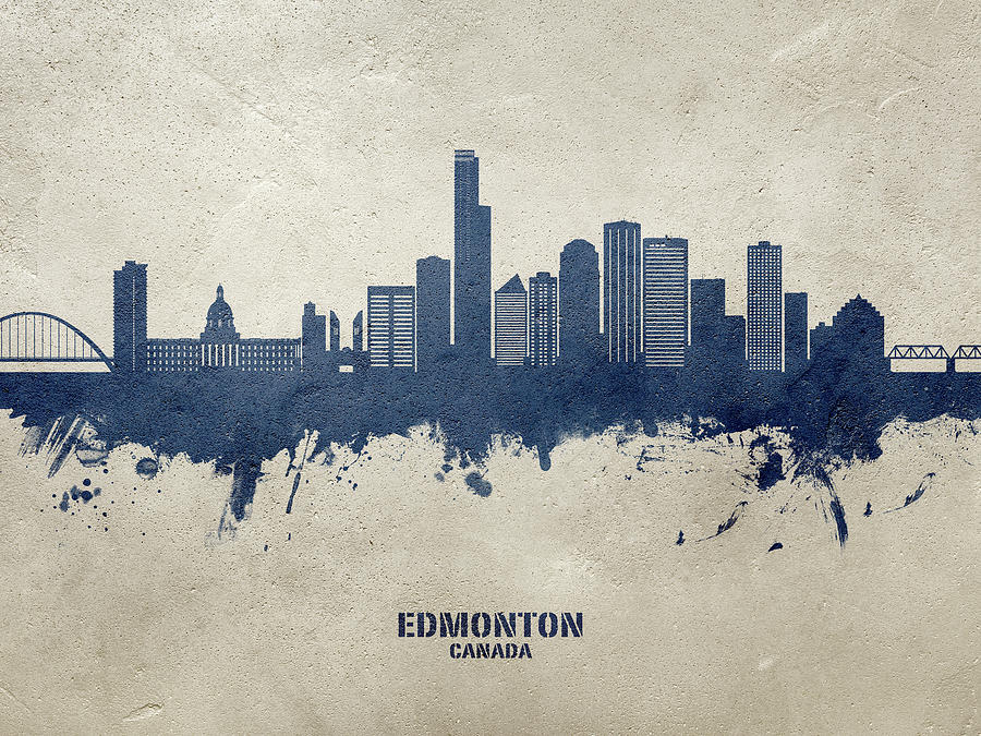 Edmonton Canada Skyline #08b Digital Art by Michael Tompsett
