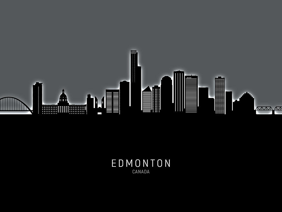 Edmonton Canada Skyline #11b Digital Art by Michael Tompsett