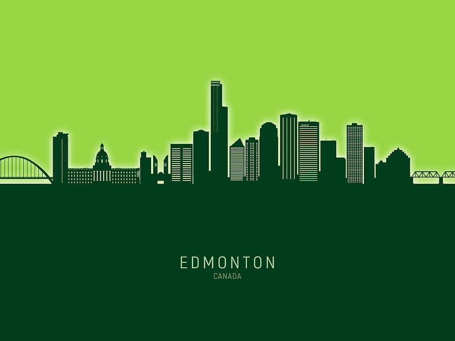 Edmonton Canada Skyline #14b Digital Art by Michael Tompsett
