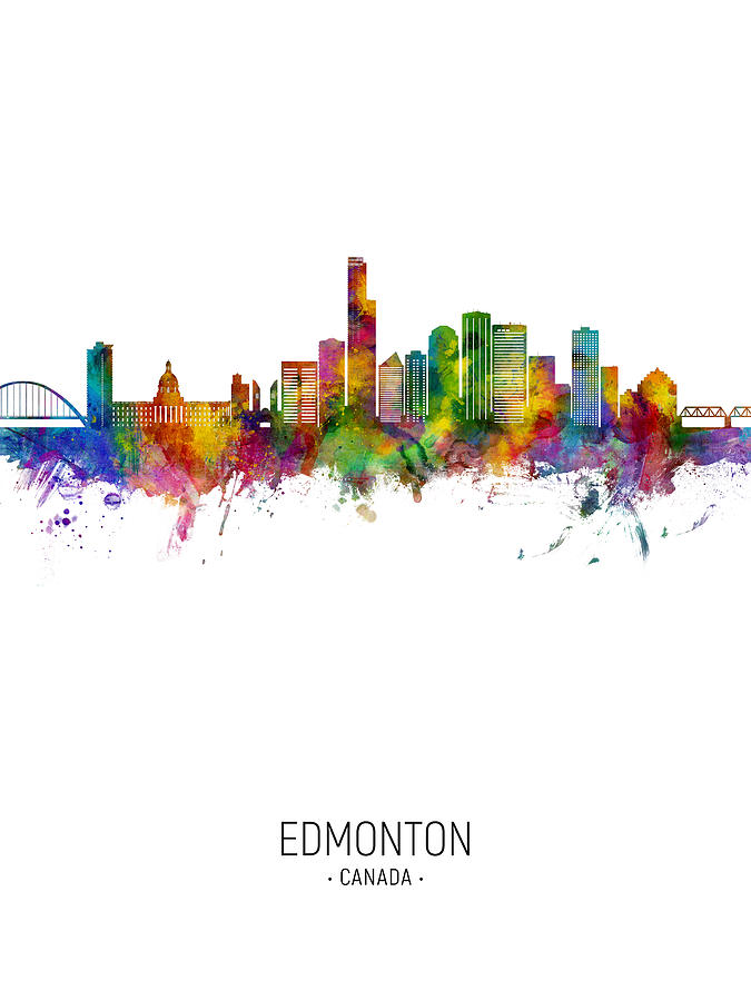 Edmonton Canada Skyline #19b Digital Art by Michael Tompsett