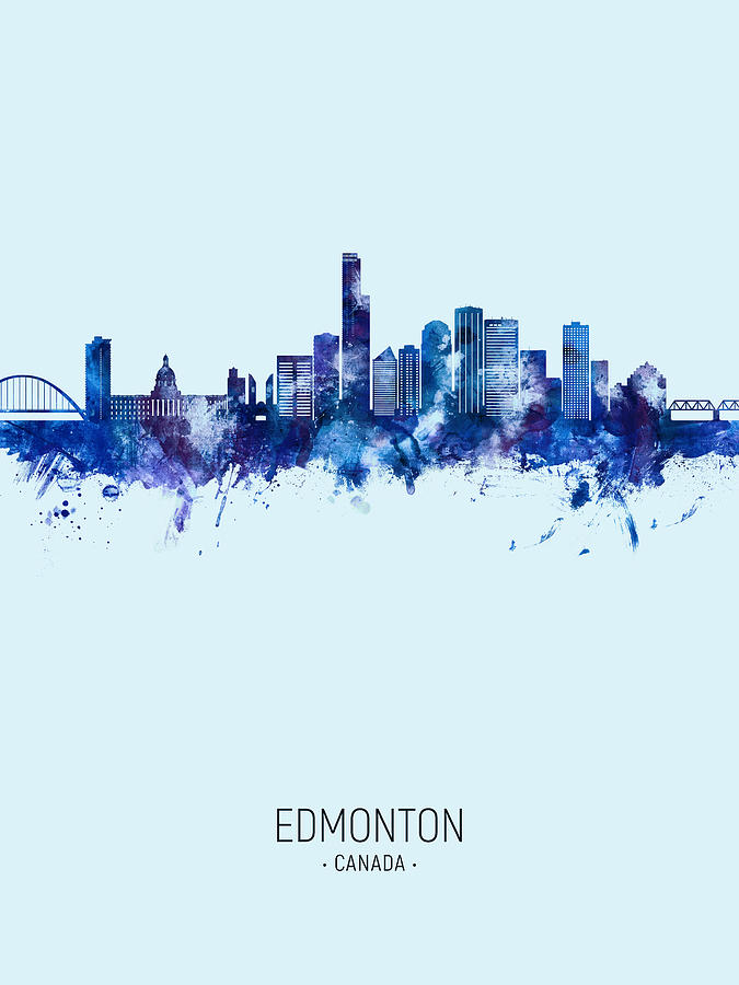 Edmonton Canada Skyline #21b Digital Art by Michael Tompsett