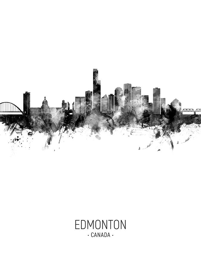 Edmonton Canada Skyline #23b Digital Art by Michael Tompsett