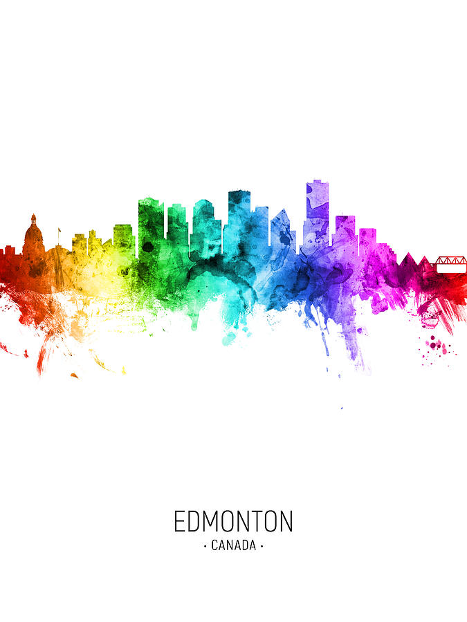Edmonton Canada Skyline #31 Digital Art by Michael Tompsett