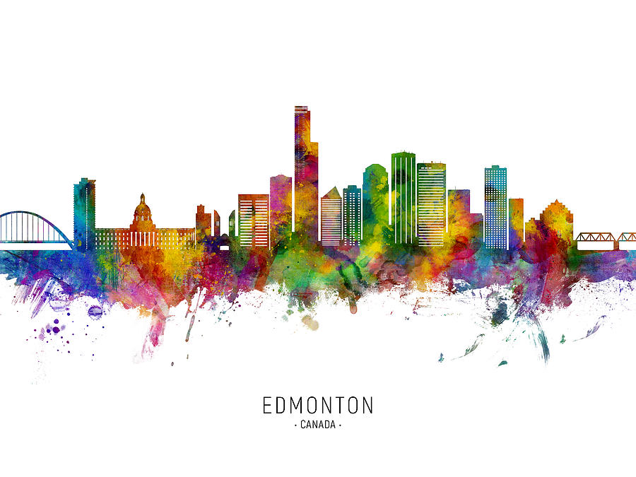 Edmonton Canada Skyline #97b Digital Art by Michael Tompsett