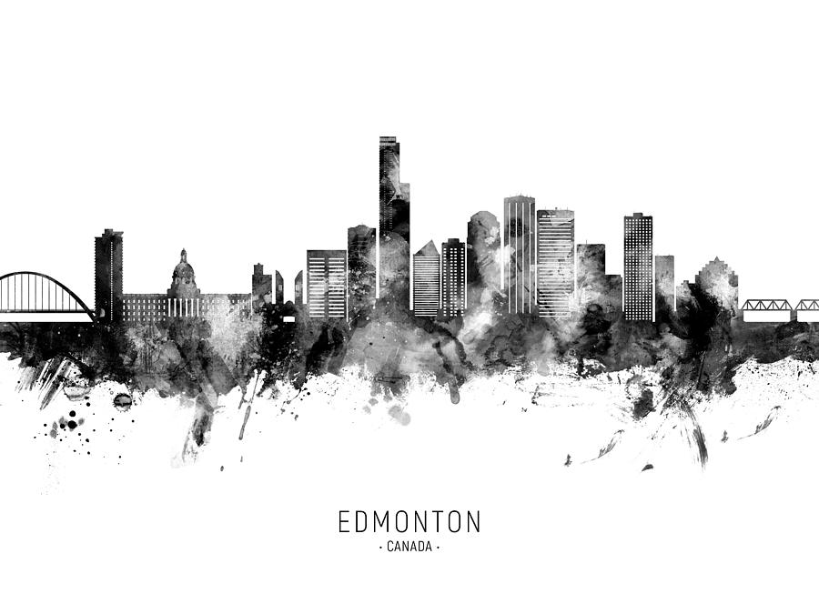 Edmonton Canada Skyline #98b Digital Art by Michael Tompsett