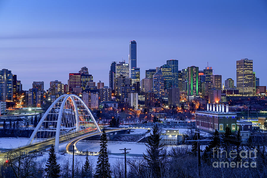 Edmonton City Skyline Photograph by Michael Wheatley