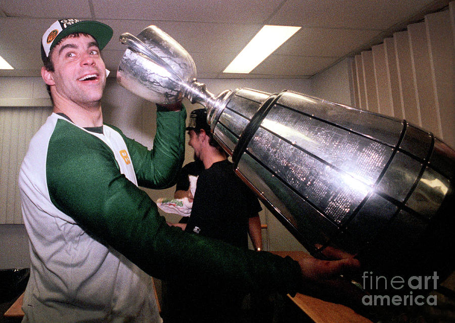 Football Photograph - Edmonton Eskimos Football - Michel Bourgeau - 1993 Grey Cup - 1 by Terry Elniski