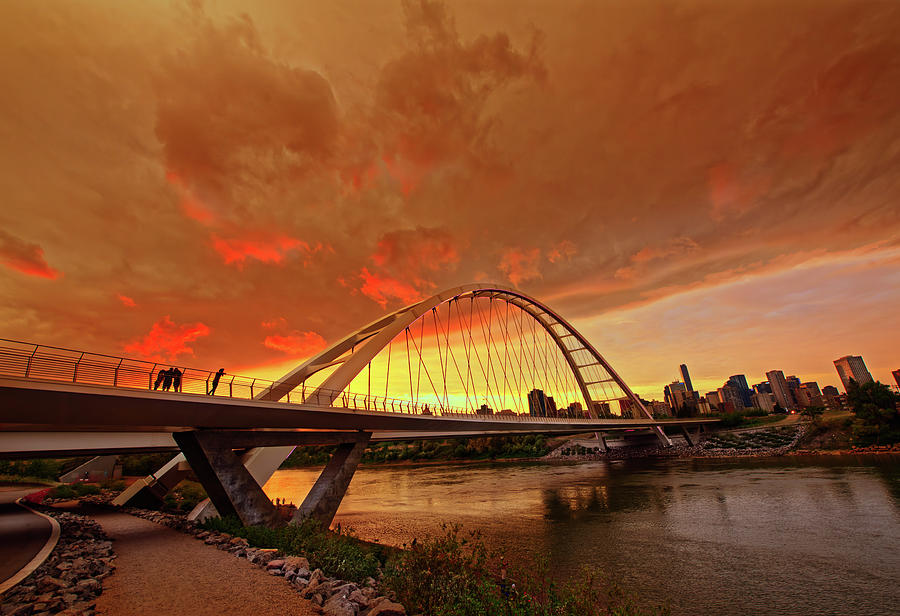 Sunset Photograph - Edmonton River Valley by Dan Jurak