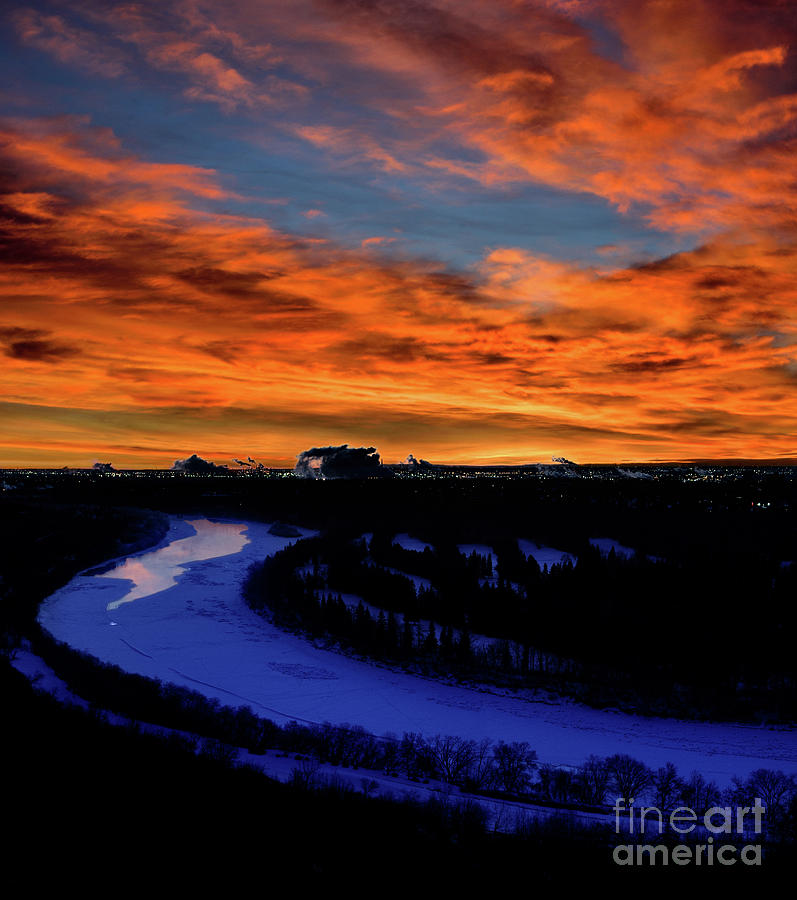Edmonton Winter Time Sunrise February 2024 Photograph by Terry Elniski