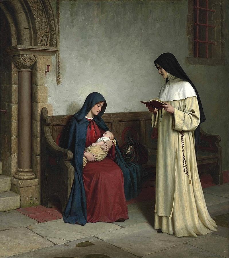 Edmund Blair Leighton  Books And Art Maternity 1917 By Padre Martini Painting