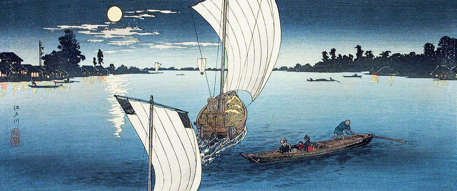 Edo River Painting by Hiroaki Takahashi Edo River Painting by Hiroaki Takahashi
