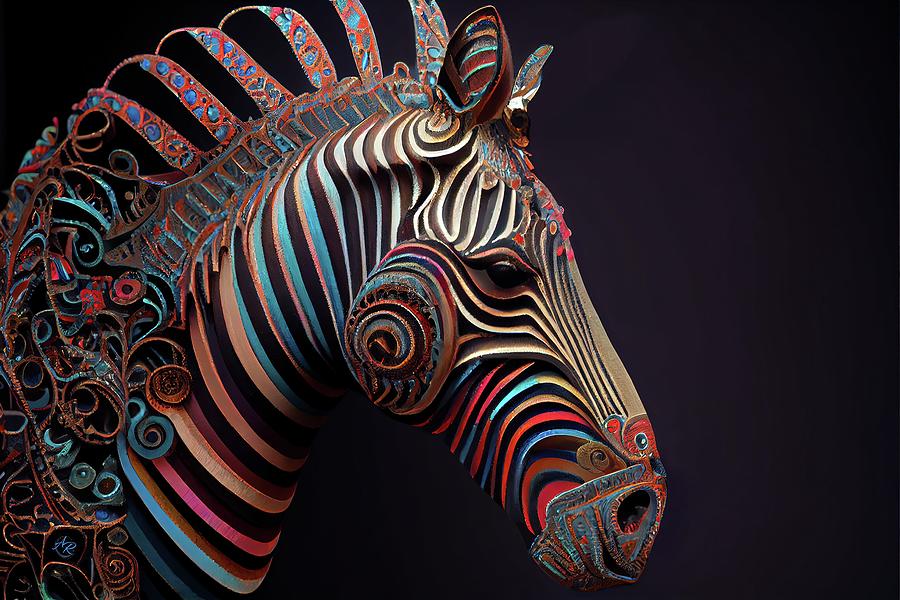 EDS Zebra Design 3 Digital Art by Adrian Reich