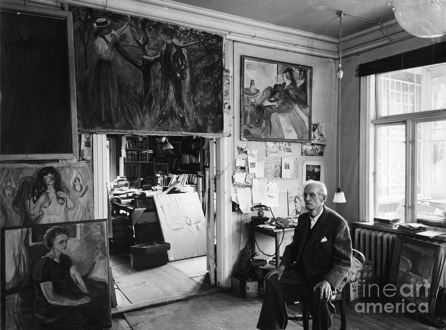 Edvard Munch in his home Photograph by O Vaering