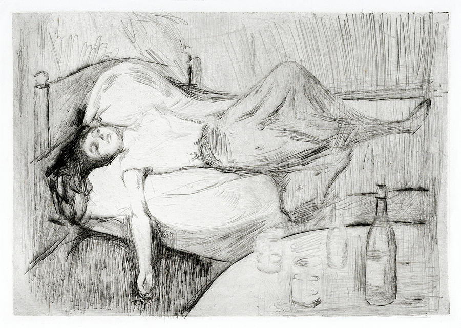 Edvard Munch The Day After 1894 Drawing by Bob Pardue
