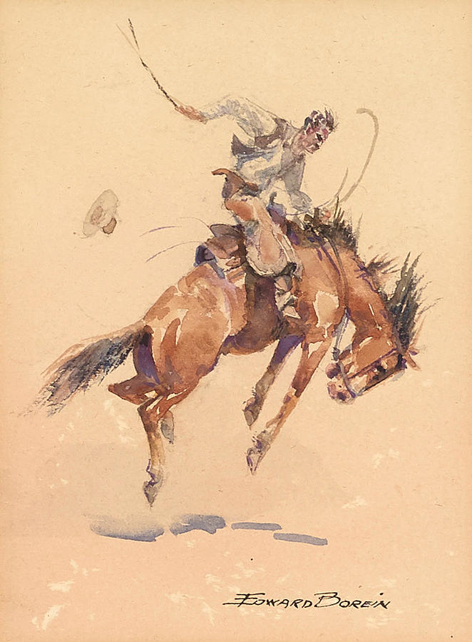 Painting of a bucking top bronco