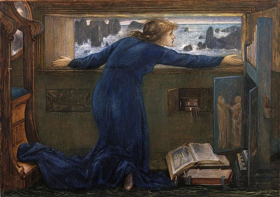 Book Painting - Edward Burne-Jones - Dorigen of Bretagne longing for the safe return of her husband by Les Classics